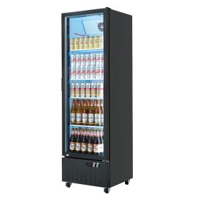 Commercial Merchandiser Refrigerator, 12.7 Cu.Ft / 360 L Glass Door Display Refrigerator, Upright Beverage Cooler Fridge with 4 Adjustable Shelve
