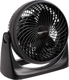 Air conditioning circulating desk fan, suitable for bedrooms, homes, and offices, 90 degree tilt head, 3-speed, heat dissipation, 35 watts, black