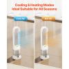 Tower Fan Bladeless, 16 ft/s Velocity Quiet Floor Fan that Blows Cold & Heating Air, 80Â° Oscillating Fans with 8 Speeds, 9H Timer