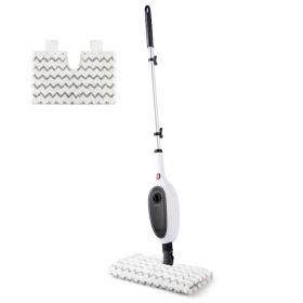 Steam Mops for Floor Cleaning, Unique Double-Sided Flip Design, 15 Seconds Fast Heating 10-in-1 Steam Cleaner for Kitchen, Living Room Wood Floor (Option: White)