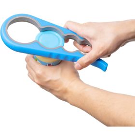 Multi-Size Jar & Bottle Opener For Seniors & Arthritis - Anti-Slip Rubber Gripper Tool Blue, 9.1 X 3.7 (Option: BIUE)