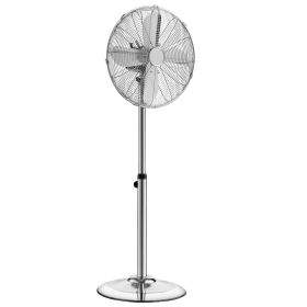 16-Inch High Velocity Pedestal Fan, 1450 CFM Industrial Standing Floor Fan with Handle, 75Â° Oscillating, 3-Speed Adjustable Height (Default: Default)